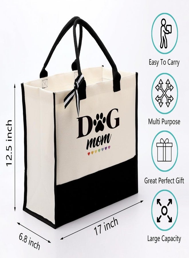 EDCTO Canvas Tote Bag, Cotton Canvas Tote Bag, Dog Mom Bag, Dog Mom Tote Bag for Women, Unique Gifts for Dog Mom, Pet Dog Lovers, Veterinarian, Animal Rescue, Canvas Beach Tote, Short Trip Bag - Image 2